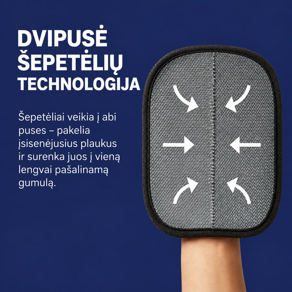Guave naminių gyvūnėlių plaukų šalinimo pirštinės